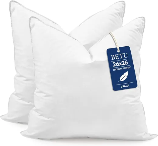 BETU 26 × 26 inch feather pillow inserts, set of 2